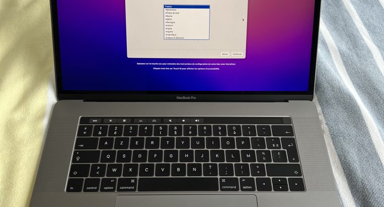 MacBook Pro Touch Bar 15″ i7 2,9Ghz SSD 512Go 16Go