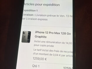 iPhone 12 Pro Max 128 Graphite + 2 Coques Apple
