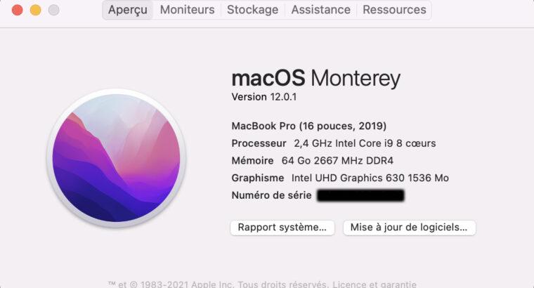 Macbook Pro 16″ i9 2,4GHz / 64GB RAM / 1TB SSD