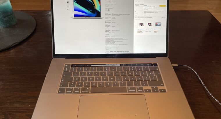 MacBook Pro 16 pouces de 2020 2,6Ghz 16Go 512G