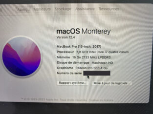 MacBook Pro 15 » i7 2,9GHz 16Go RAM 2017 Monterey