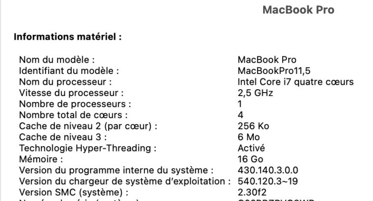 Macbook Pro 15“ 2015 config haute • Batterie neuve
