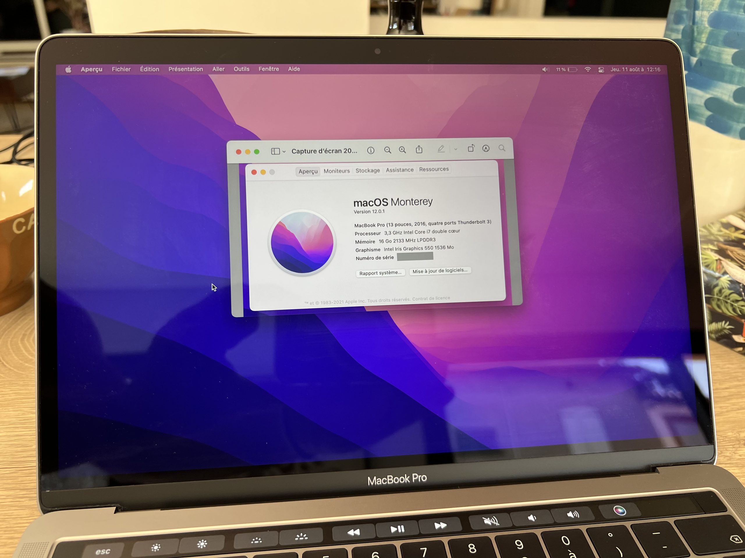 MacBook Pro i7 3,3 16Go 512 Go 13’ Retina