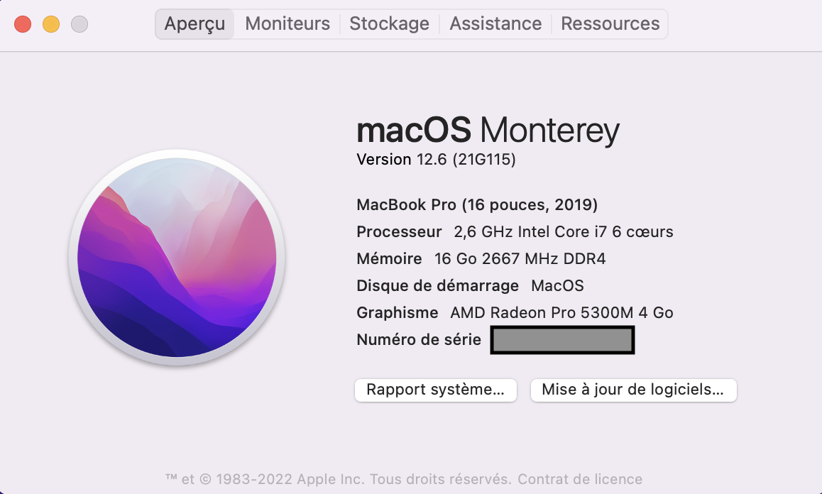 Macbook Pro 16p 2019 16/512, petit prix cause choc