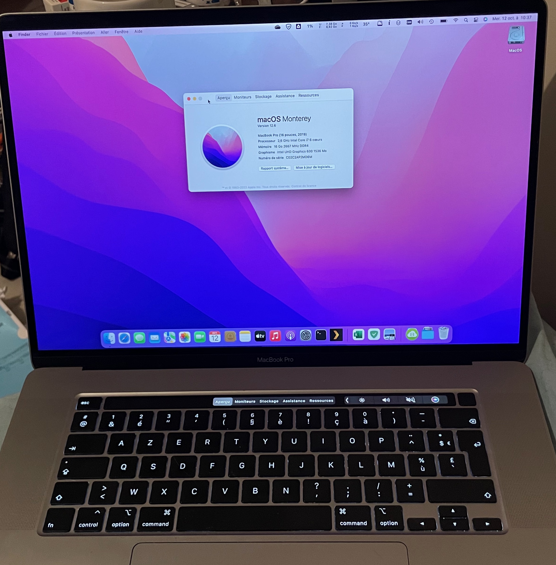 Macbook Pro 16p 2019 16/512, petit prix cause choc