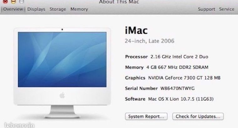 Apple iMac 24 pouces 2,16Ghz (Intel)
