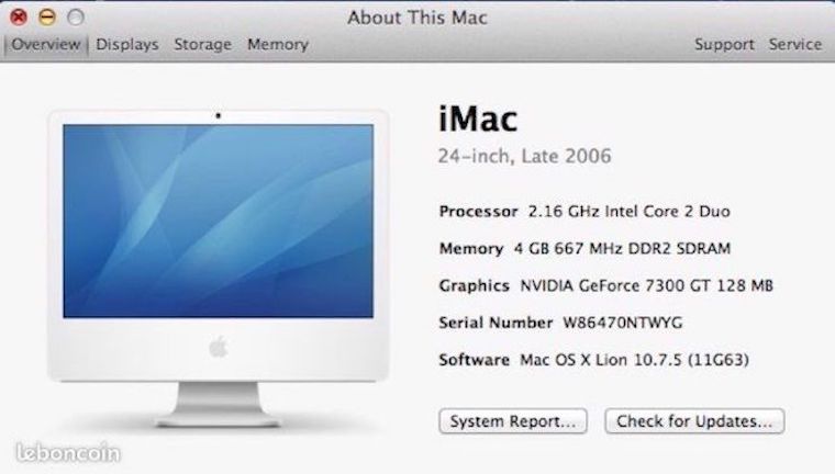 Apple iMac 24 pouces 2,16Ghz (Intel)