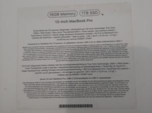 Macbook pro m1 13.3 pouces 16Go 1To