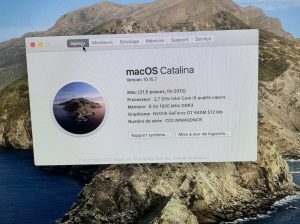 iMac 2012, 8 Go de RAM et disque dur SSD de 500 Go