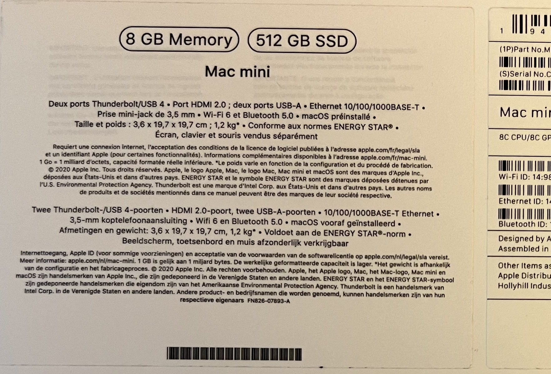 Mac Mini M1 8/512 Comme Neuf