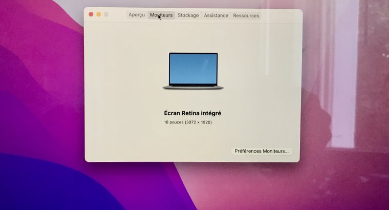 MacBook Pro 16 pouces 2019 touchbar