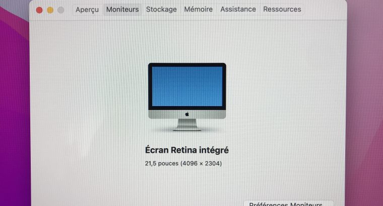 iMac 21″ Retina 4K 2017 – Core i5 – SSD 1To – 16Go