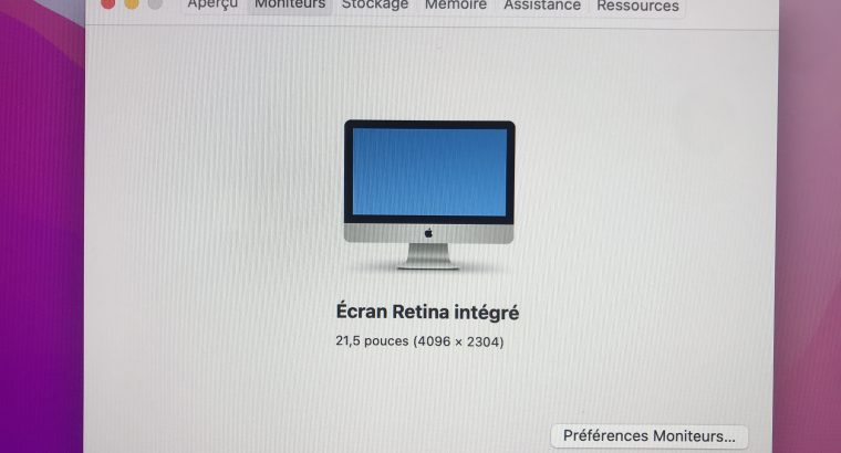 iMac 21″ Retina 4K 2017 – i7 – FD 1To – RAM 16Go