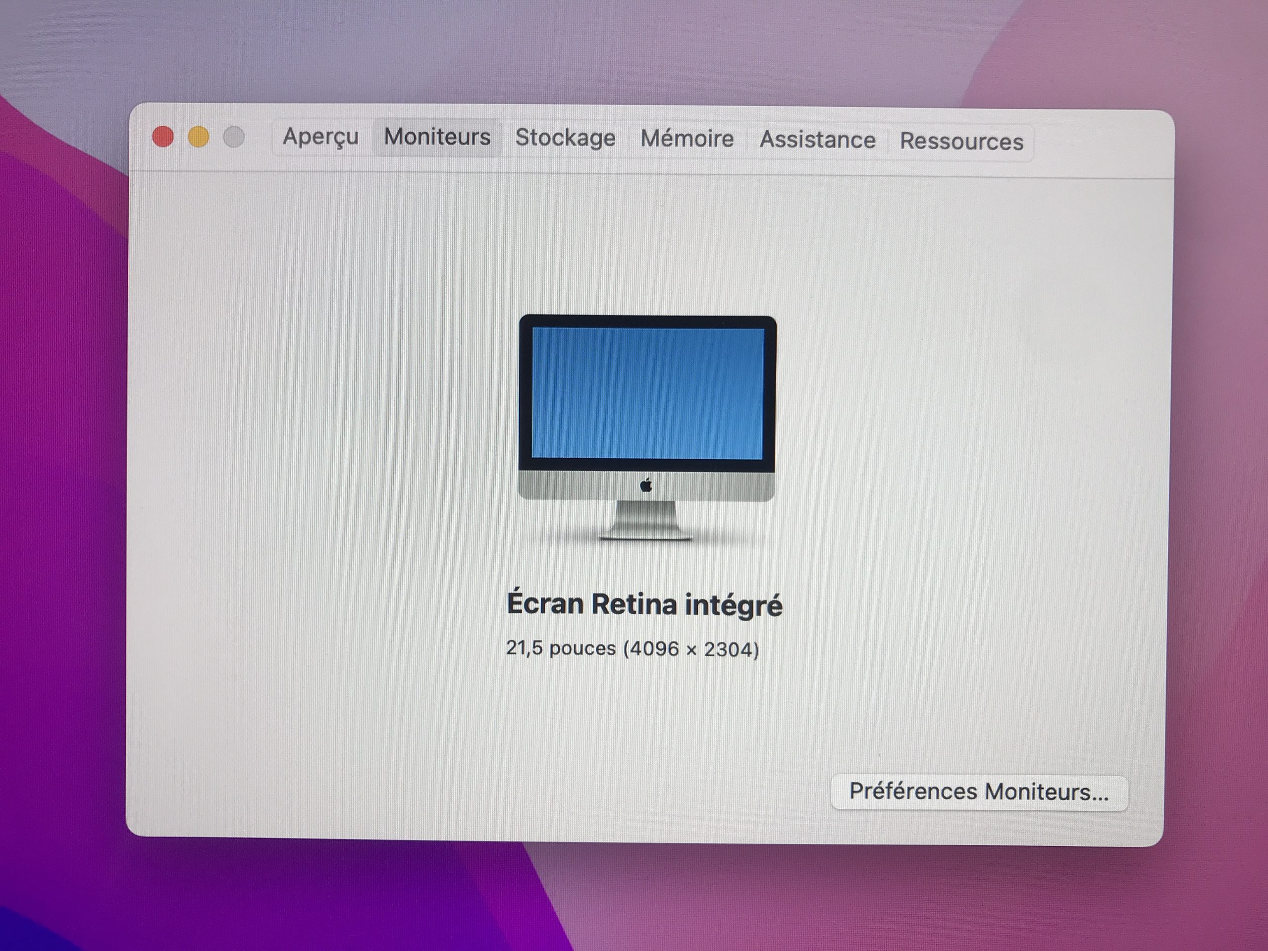 iMac 21″ Retina 4K 2017 – i7 – FD 1To – RAM 16Go