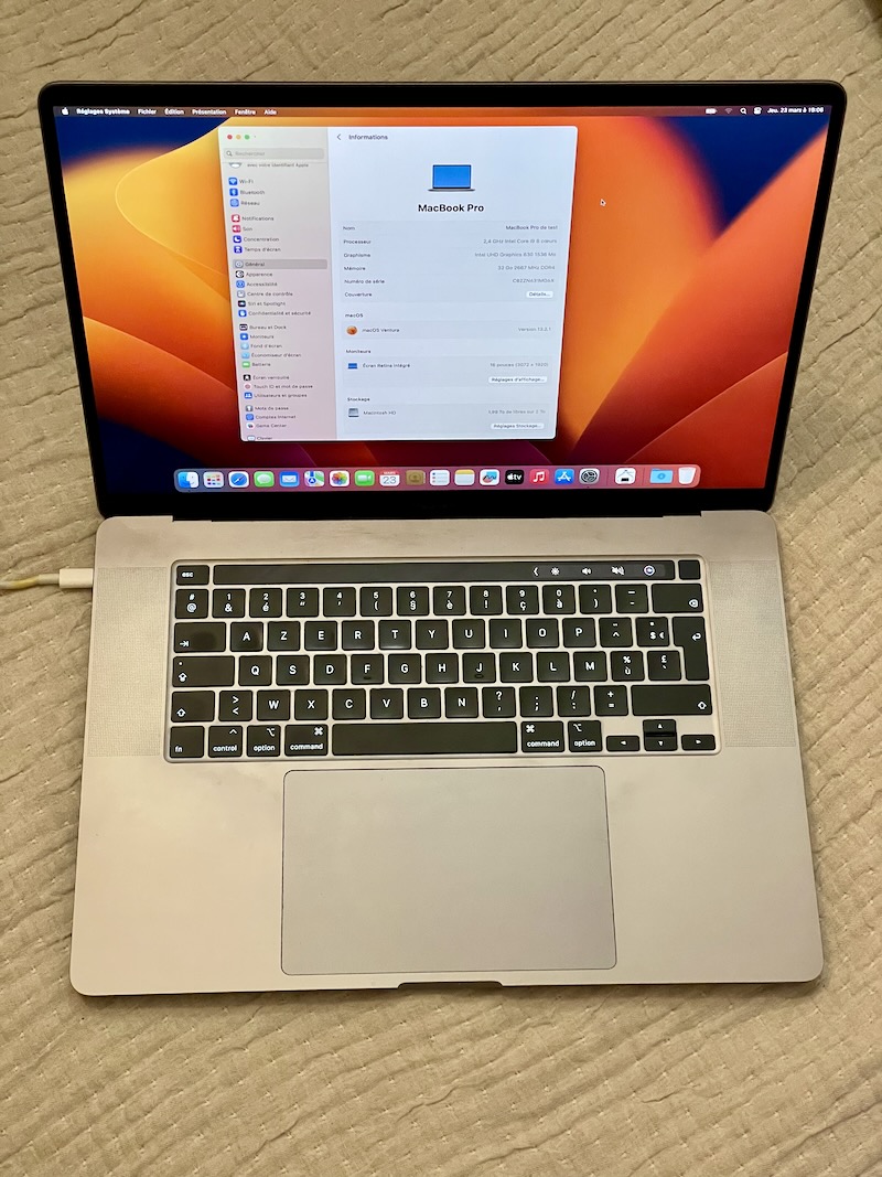 MacBook Pro 16″ i9 32Go/2To 2019