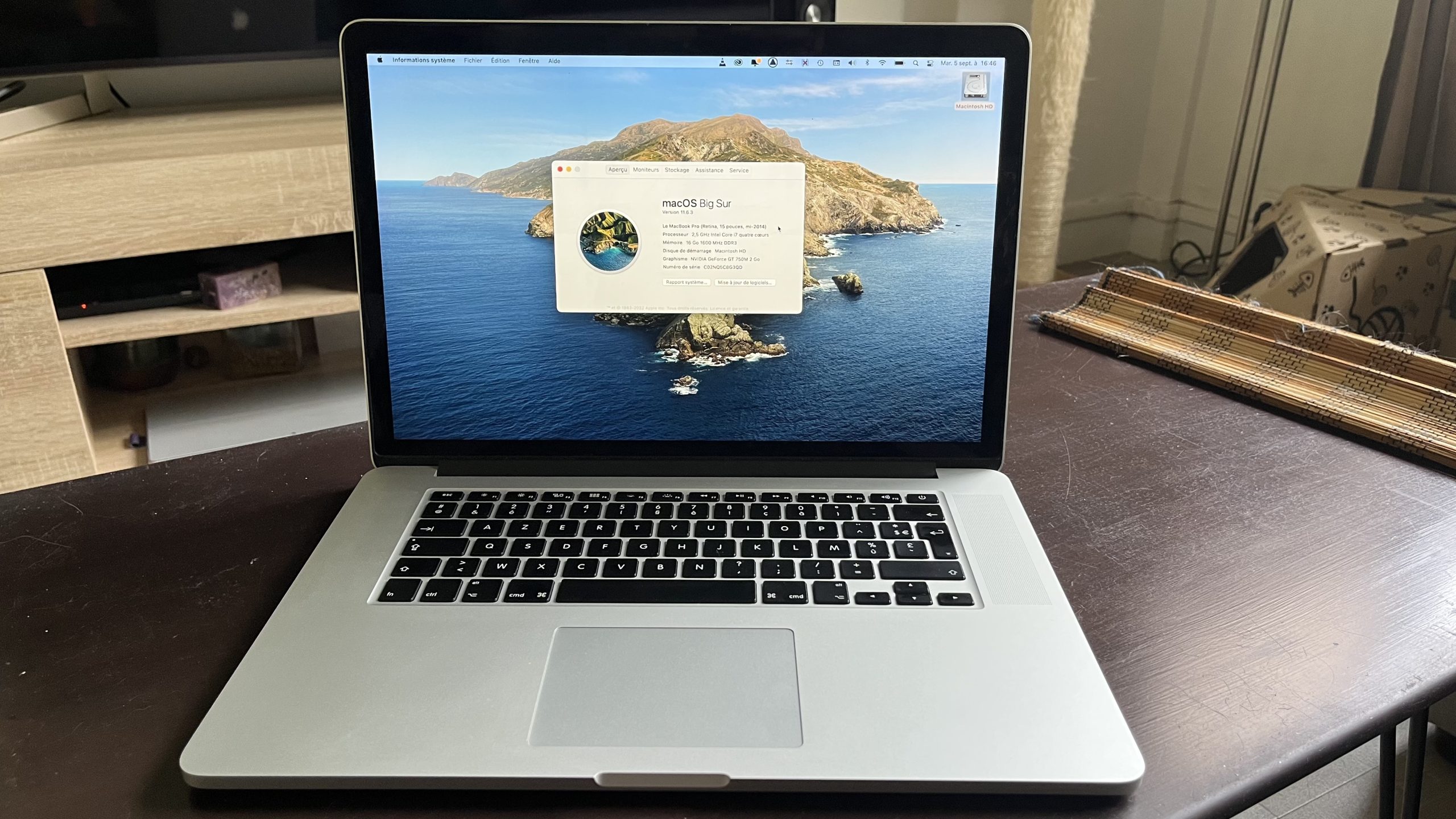 MacBook Pro 15 pouces 2,5 GHz de mi 2014