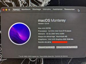 Vends Mac Mini 2018 i7, 32Go ram