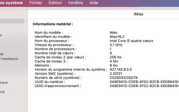 iMac 16,2 – Retina 21,5 – 1To SATA – 8Go DDR3