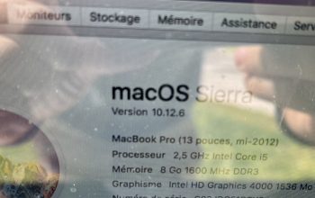 MacBook Pro 13 pouces, 500 Go SSD, 8 Go RAM DDR3