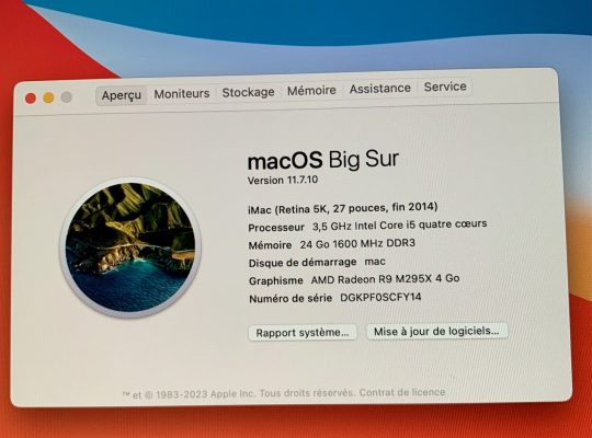 iMac Retina 5K 27 pouces fin 2014