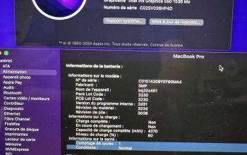 Vend MacBook Pro 13 Intel core i7 3,3Ghz/16/500Go