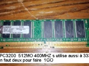 Paire de memoire ddr512MO IMAC G5 2GHZ